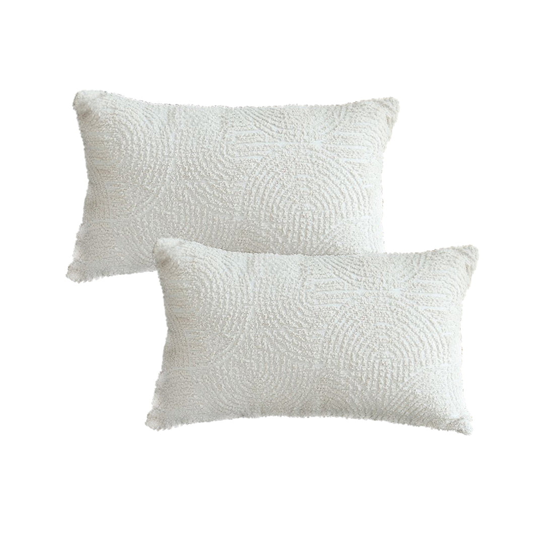SOGA 2X 35cm Lumbar Pillow Embroidered Decorative Linen Cover Stitch Story Throw Pillow