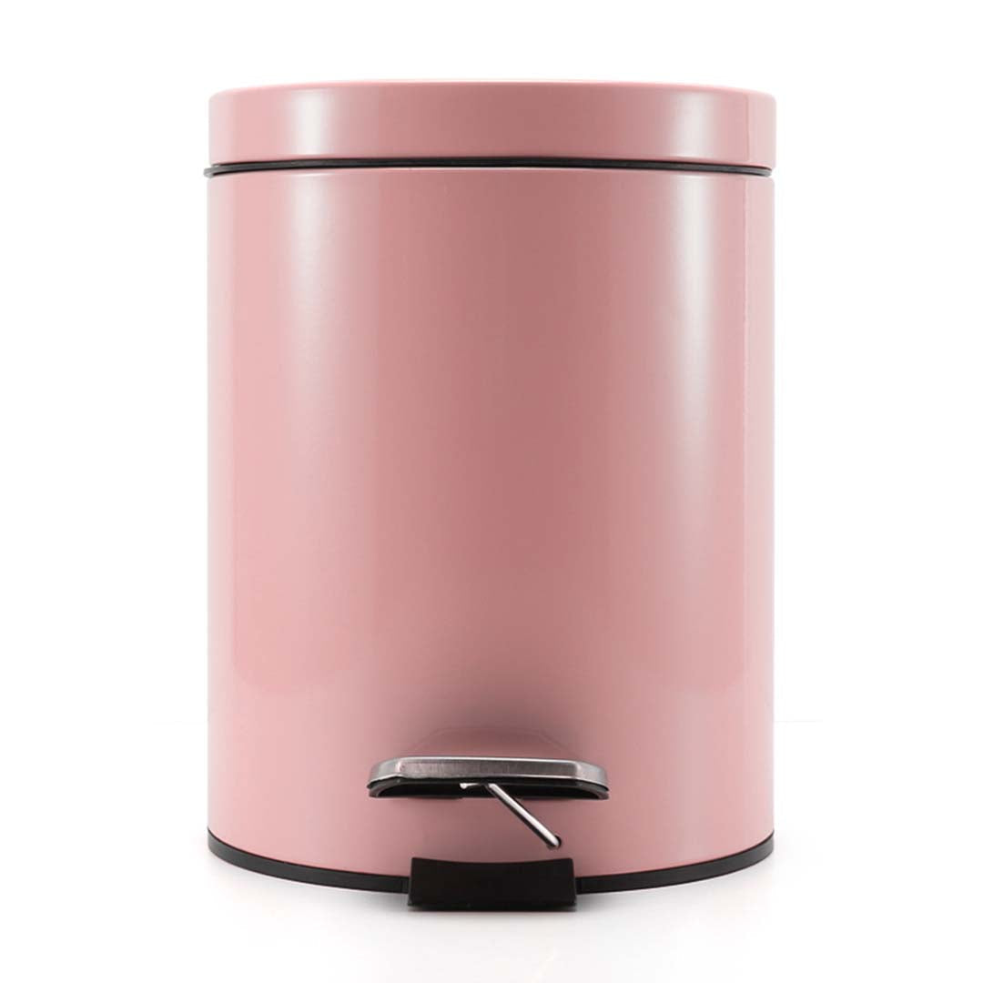 SOGA 4X Foot Pedal Stainless Steel Rubbish Recycling Garbage Waste Trash Bin Round 12L Pink