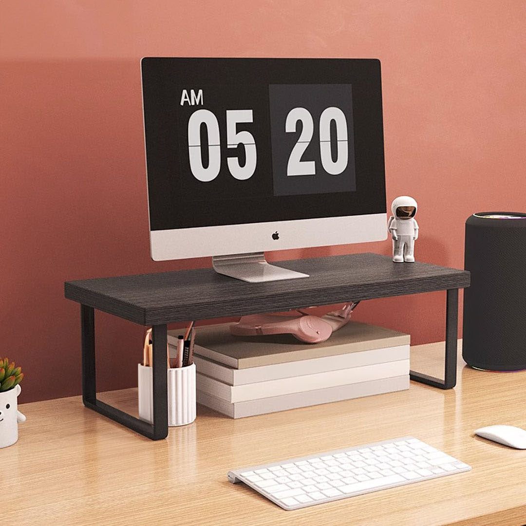 SOGA 2X 40cm Black Computer Monitor Heightening Stand Desktop Support Station Rack
