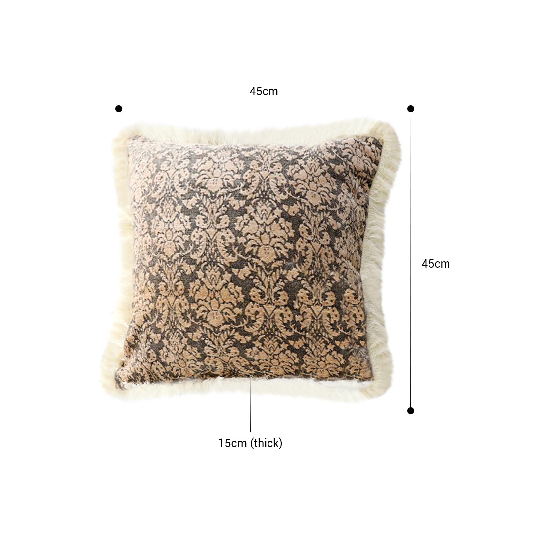 SOGA 2X 45cm Wabi-sabi Floral Cover & Vintage Dark Floral Tassel Square Throw Pillow