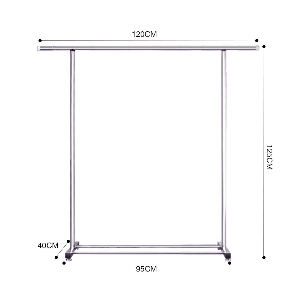 SOGA 2X 125cm Stainless Steel Floor-Standing Clothes Rack - Durable and Space-Saving Laundry Organizer