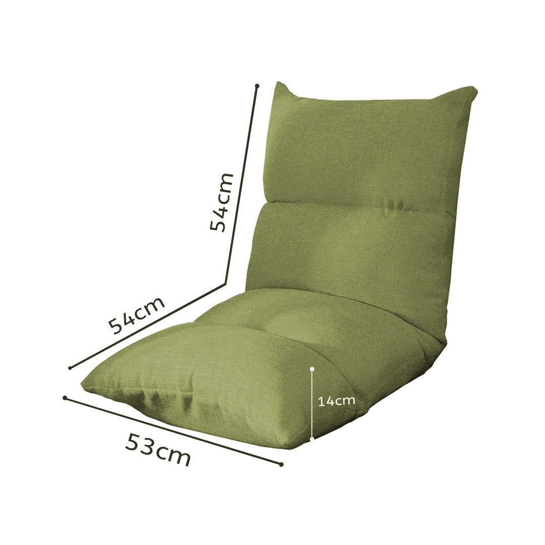 SOGA 4X Lounge Floor Recliner Adjustable Lazy Sofa Bed Folding Game Chair Yellow Green