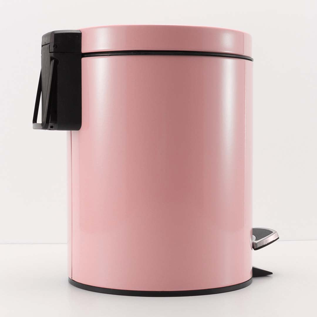 SOGA 4X Foot Pedal Stainless Steel Rubbish Recycling Garbage Waste Trash Bin Round 12L Pink