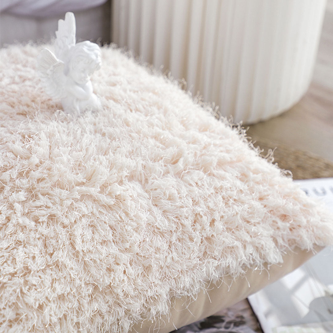 SOGA 2X 50CM Beige Pillow Plush Sofa Cushion, Soft Fabric, Modern Couch Velvet, Decorative Throw Pillow