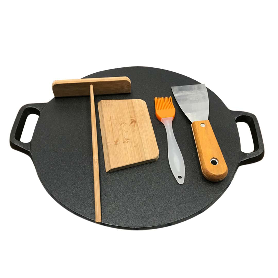 SOGA 37cm Cast Iron Induction Crepes Pan Baking Cookie Pancake Pizza Bakeware