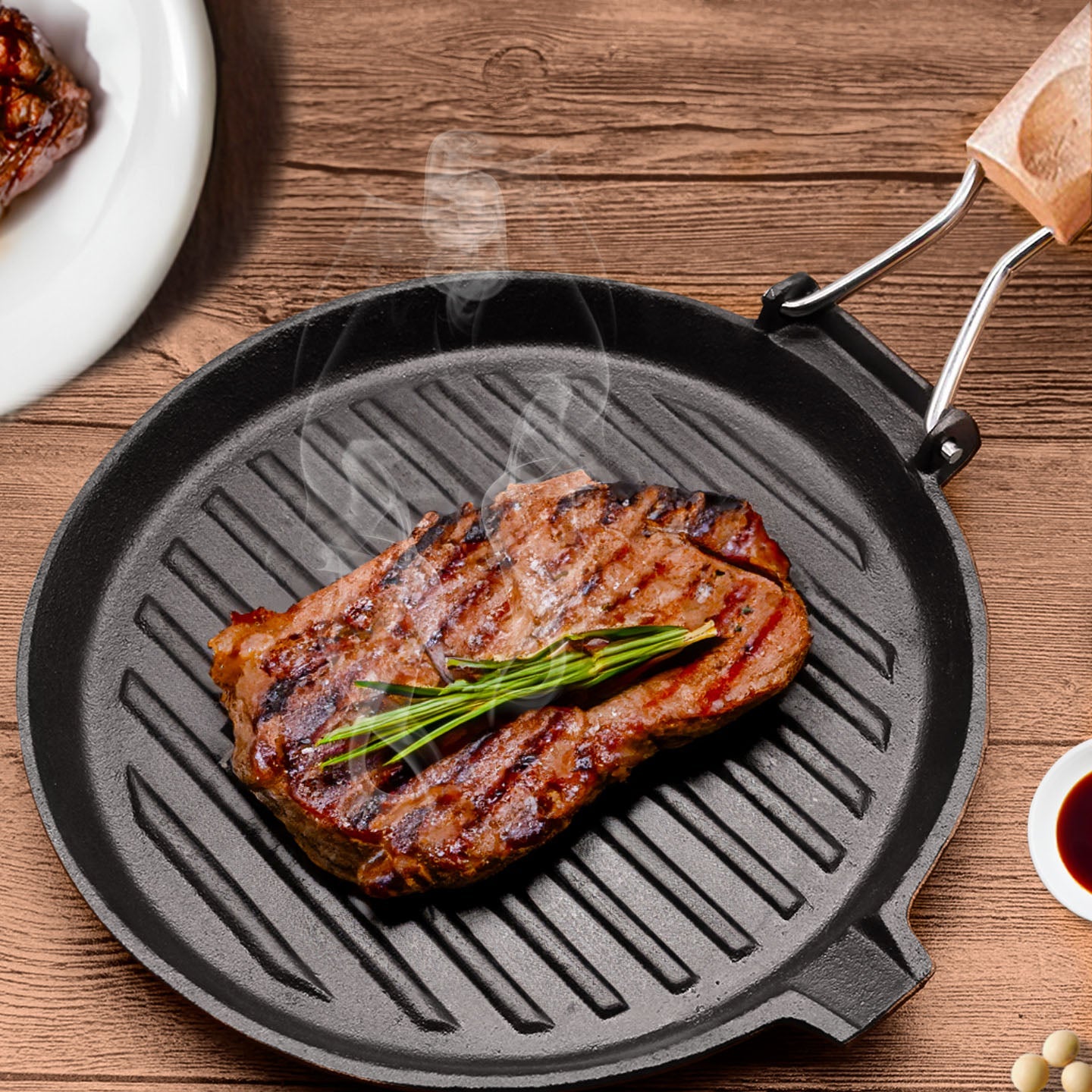 24cm Round Ribbed Frying Pan