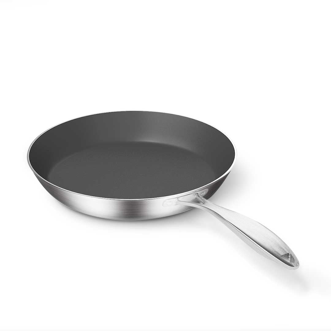 SOGA Stainless Steel Fry Pan 28cm Frying Pan Induction FryPan Non Stick Interior