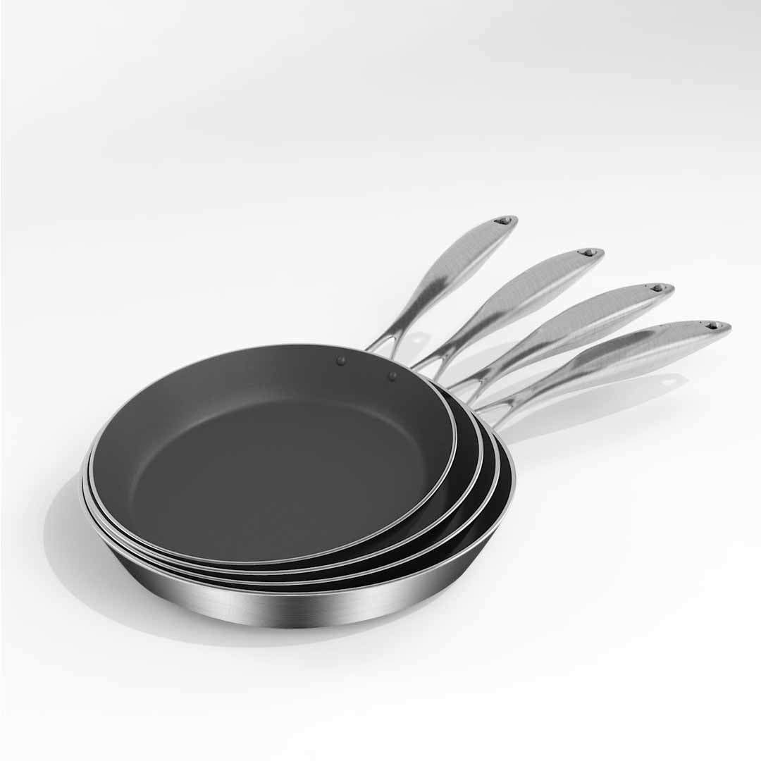 SOGA Stainless Steel Fry Pan 26cm Frying Pan Induction FryPan Non Stick Interior