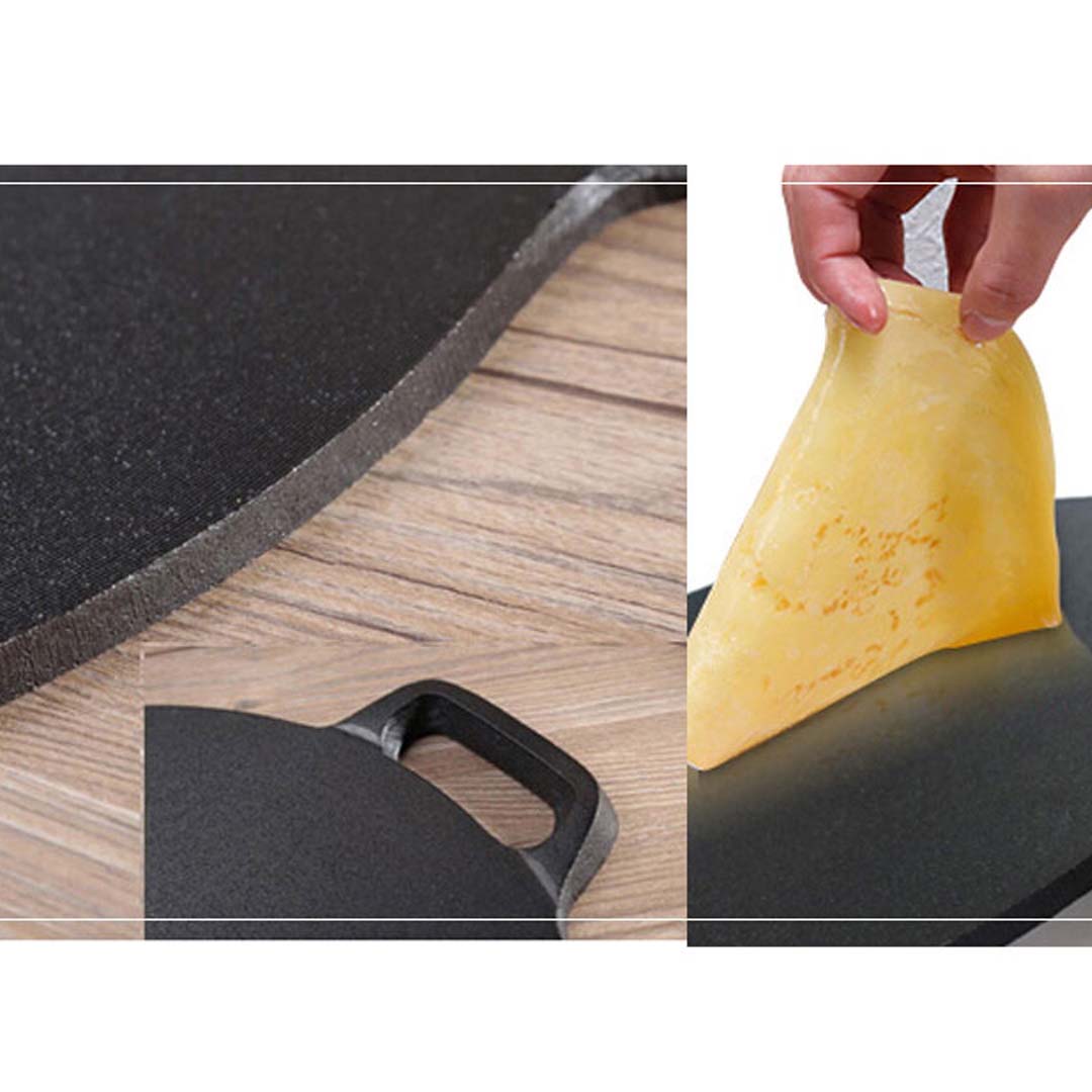 SOGA 37cm Cast Iron Induction Crepes Pan Baking Cookie Pancake Pizza Bakeware