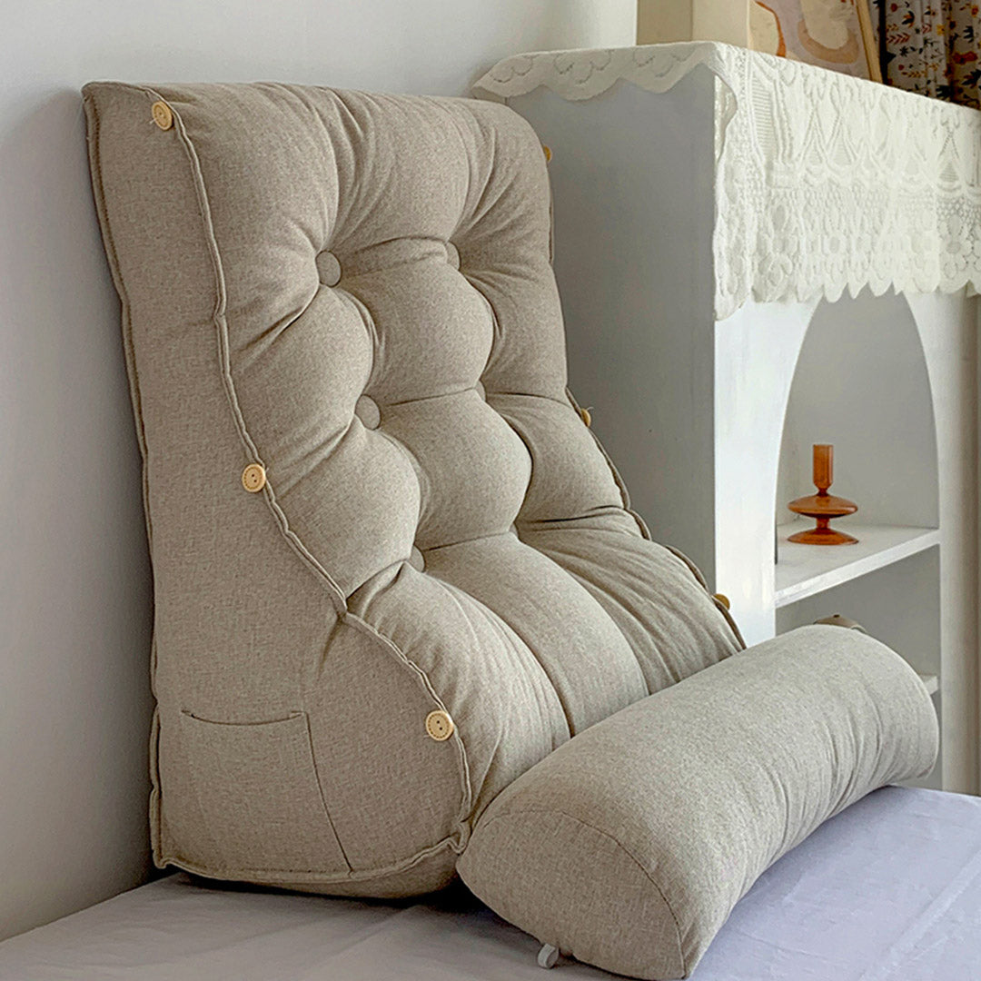 SOGA 4X 60cm White Triangular Wedge Lumbar Pillow Headboard Backrest Sofa Bed Cushion Home Decor