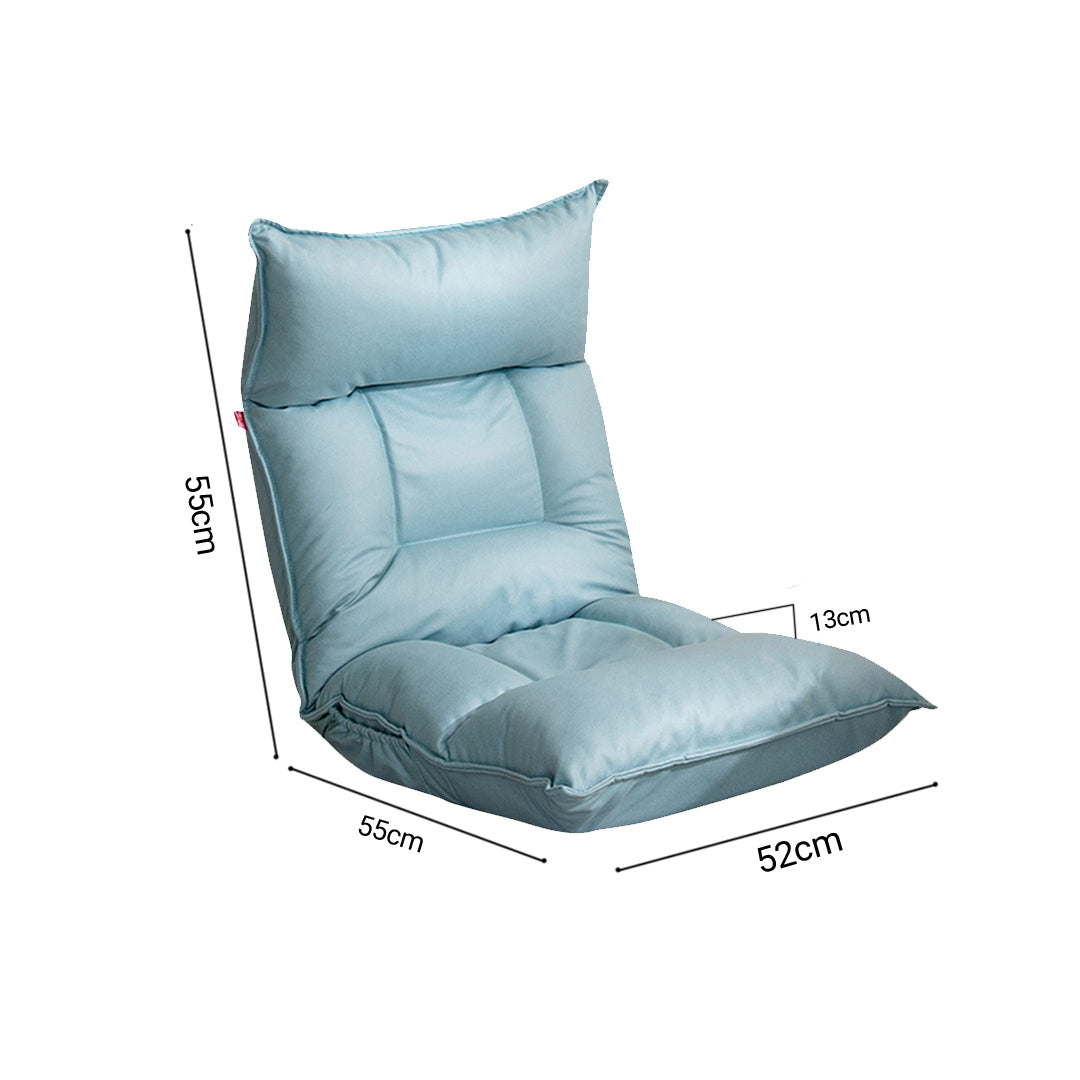 SOGA 4X Blue Lounge Recliner Lazy Sofa Bed Tatami Cushion Collapsible Backrest Seat Home Office Decor