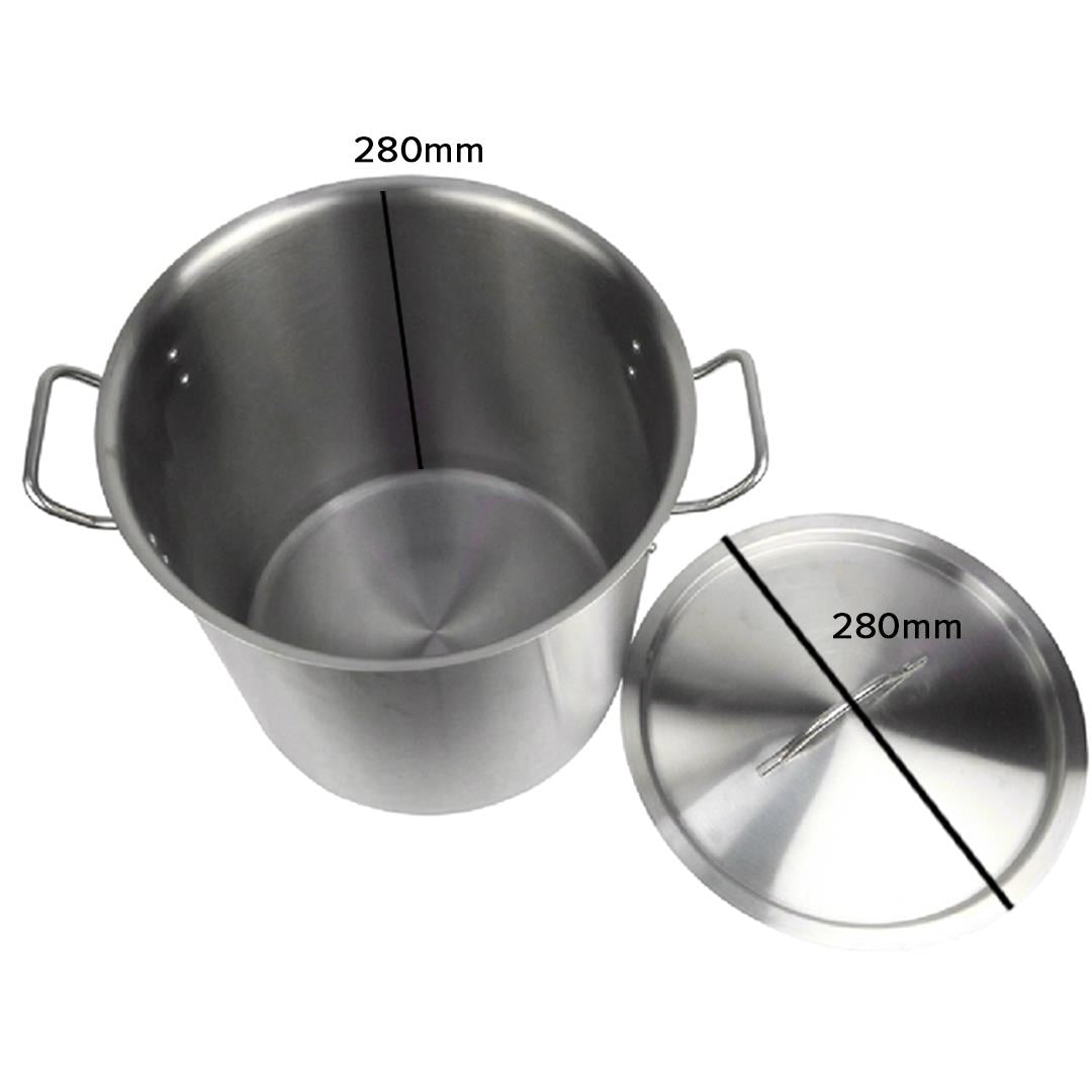 SOGA Stock Pot 17L Top Grade Thick Stainless Steel Stockpot 18/10