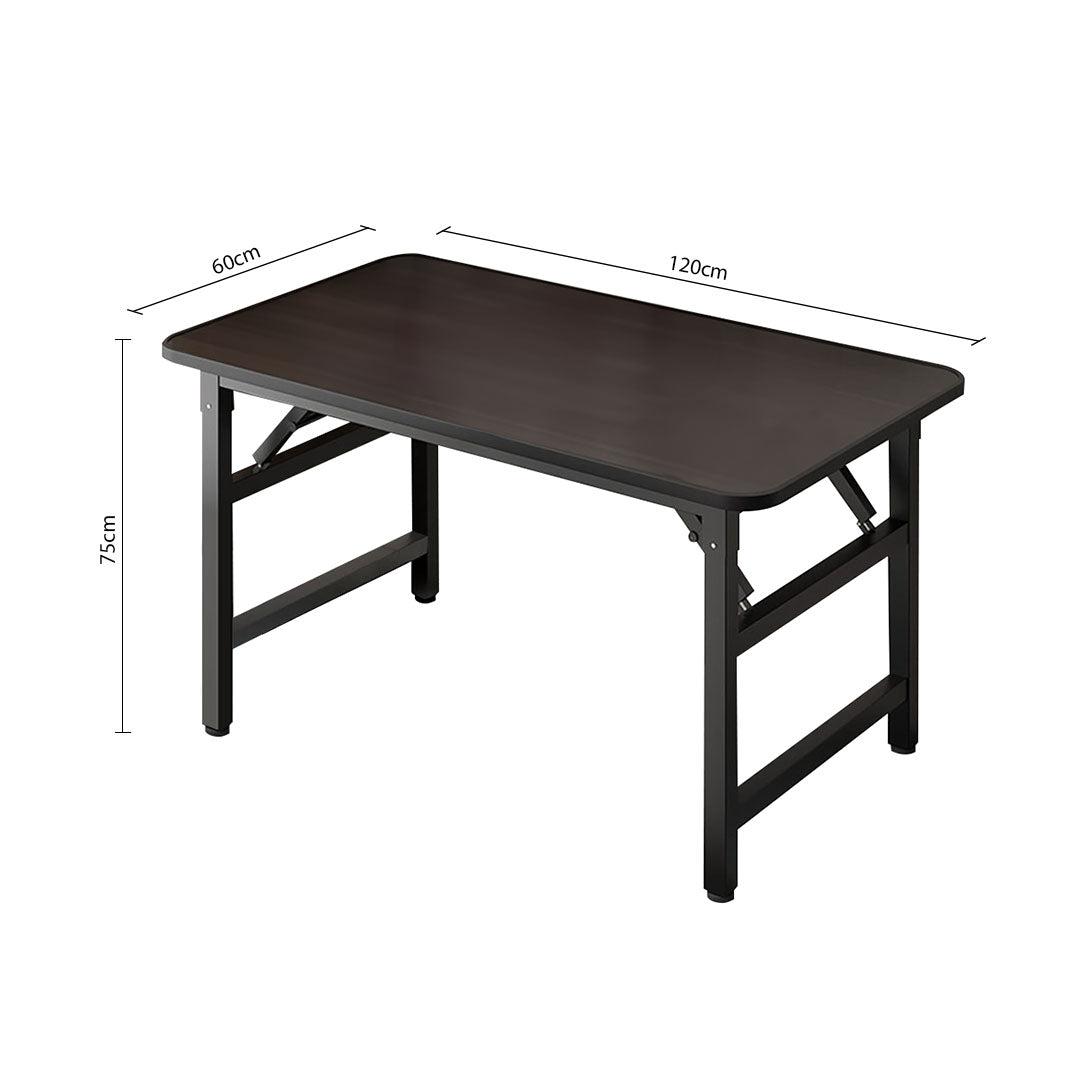 SOGA 120x60 Walnut Foldable Computer Study Table Easy Assembly Desk No Chair