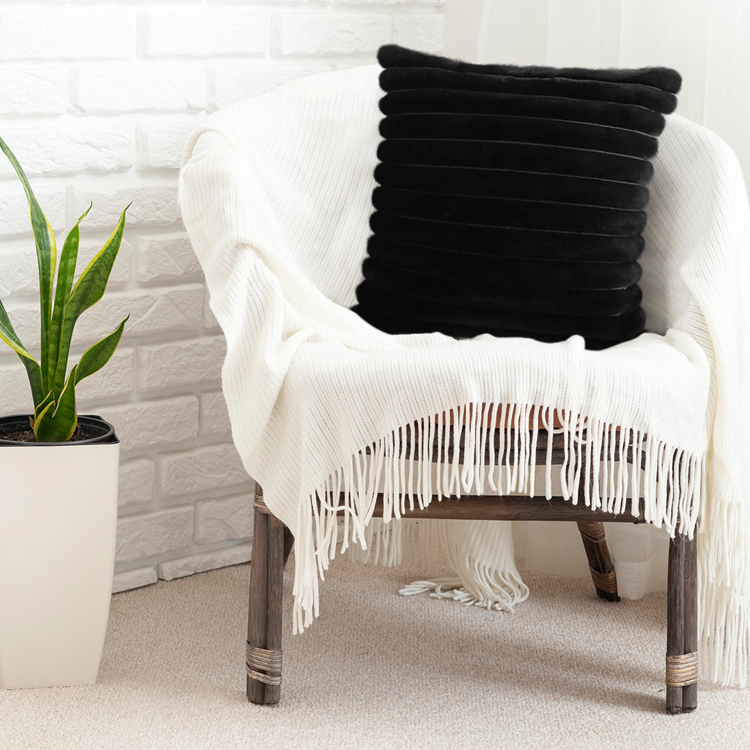 SOGA 2X 50cm Medieval-style Raised Pattern Fringed Lumbar Throw Pillow
