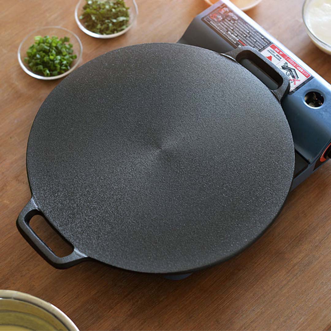 SOGA 37cm Cast Iron Induction Crepes Pan Baking Cookie Pancake Pizza Bakeware