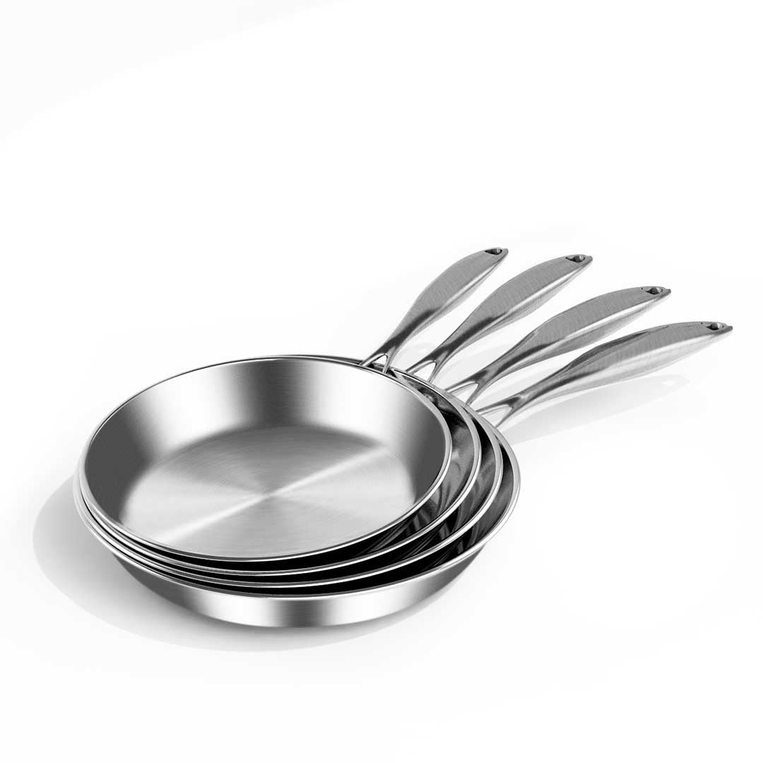 SOGA Stainless Steel Fry Pan 24cm 32cm Frying Pan Top Grade Induction Cooking