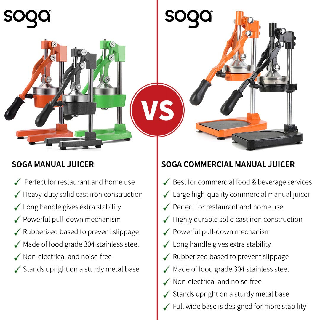 SOGA 2x Commercial Manual Juicer Hand Press Juice Extractor Squeezer Citrus Orange