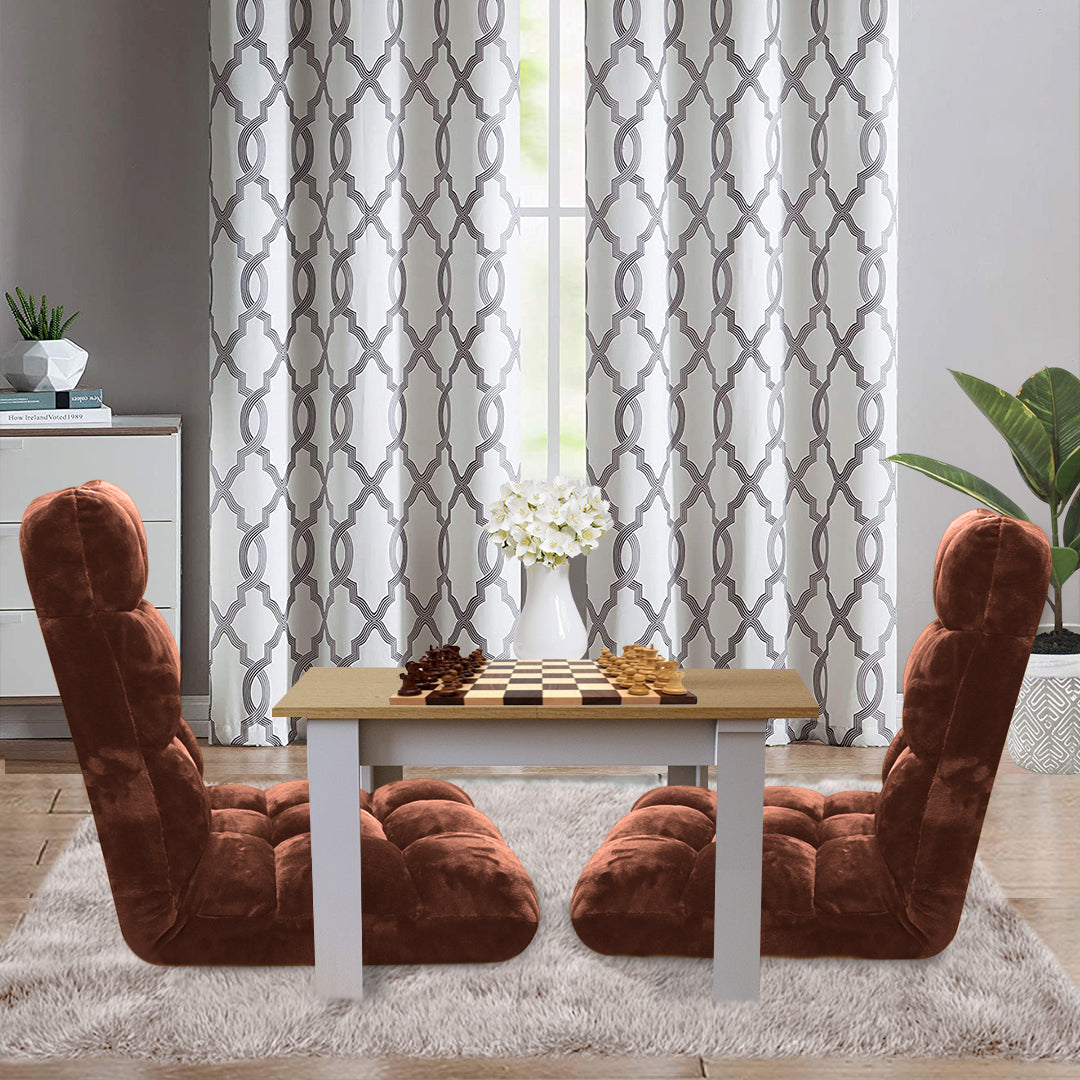 SOGA Floor Recliner Folding Lounge Sofa Futon Couch Folding Chair Cushion Coffee x2