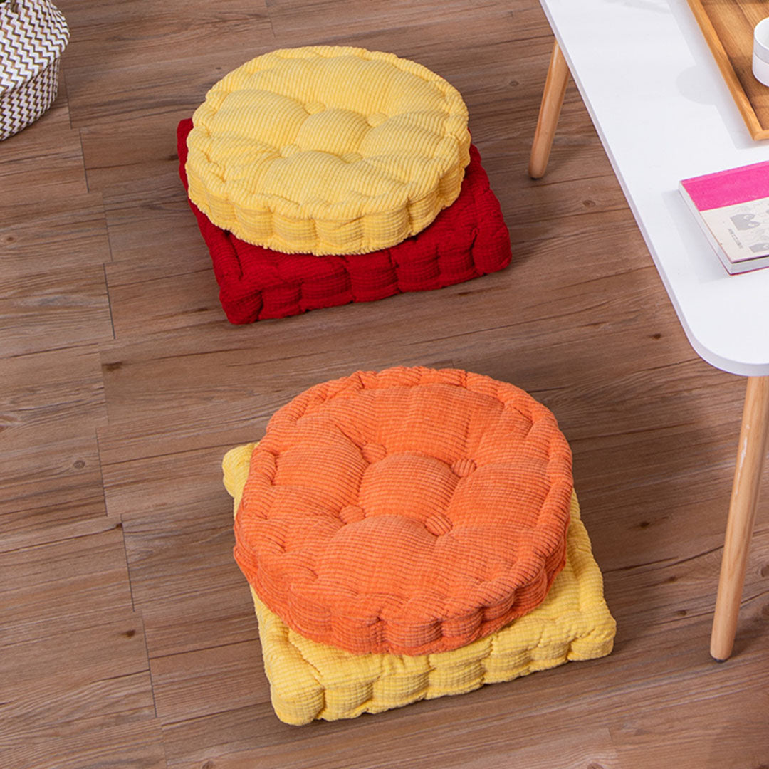 SOGA 2X Orange Round Cushion Soft Leaning Plush Backrest Throw Seat Pillow Home Office Decor