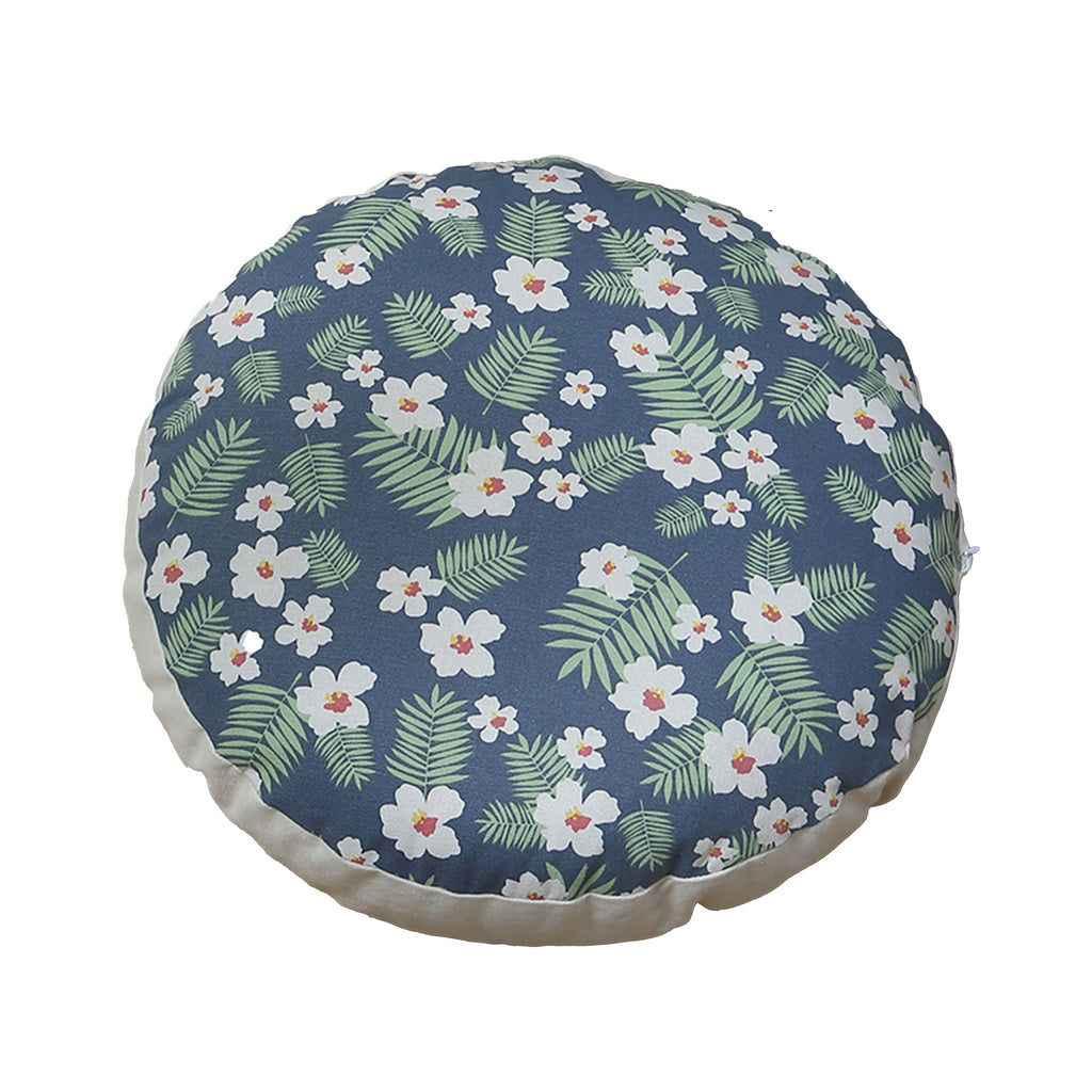 Blue Flower Pouffed Cushion