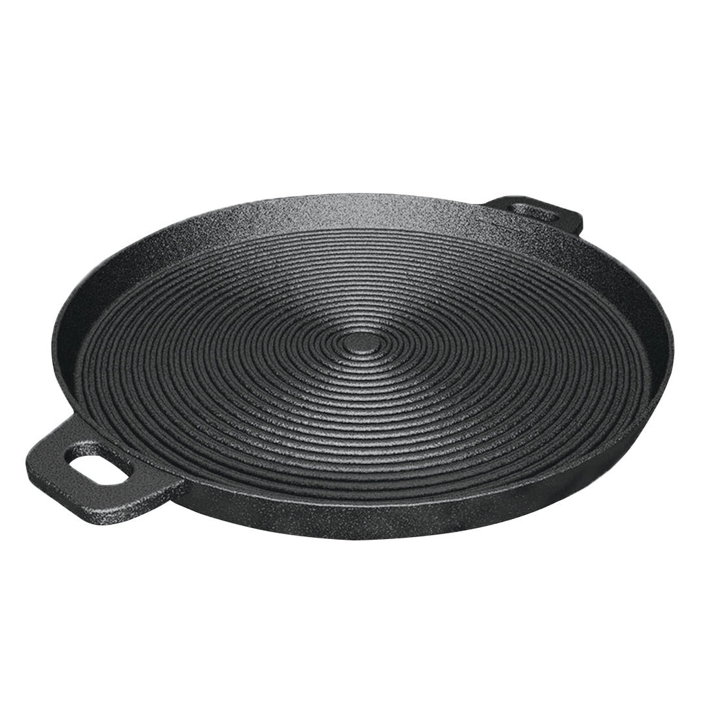35cm Round Ribbed Frying Pan with Handle