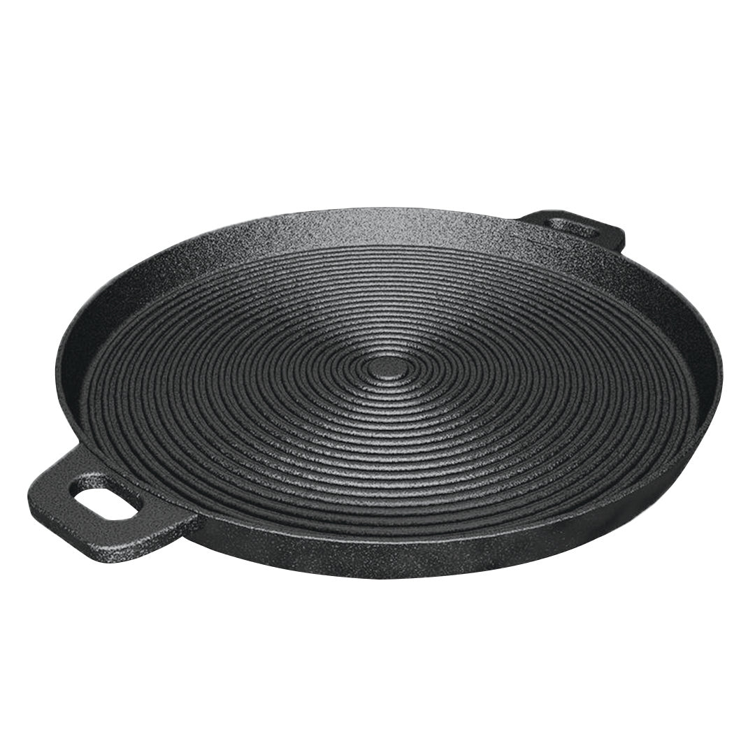 35cm Round Ribbed Frying Pan with Handle