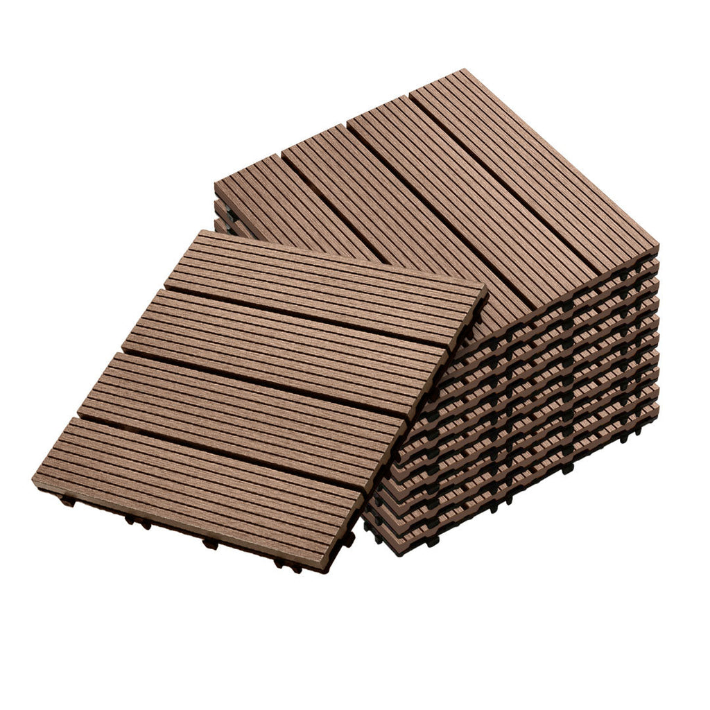 DIY Wooden Composite Decking Tiles (11-Pack)
