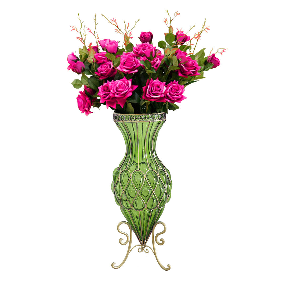 Glass Vase With Artificial Flower