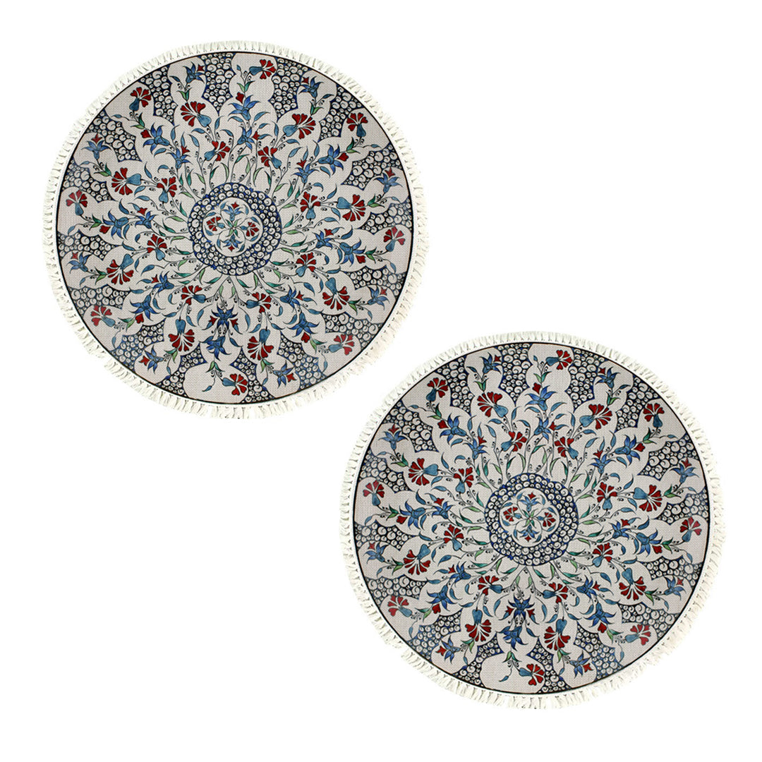 SOGA 2X 120cm Mandala Round Area Thick Anti-slip Doormat Home Decor