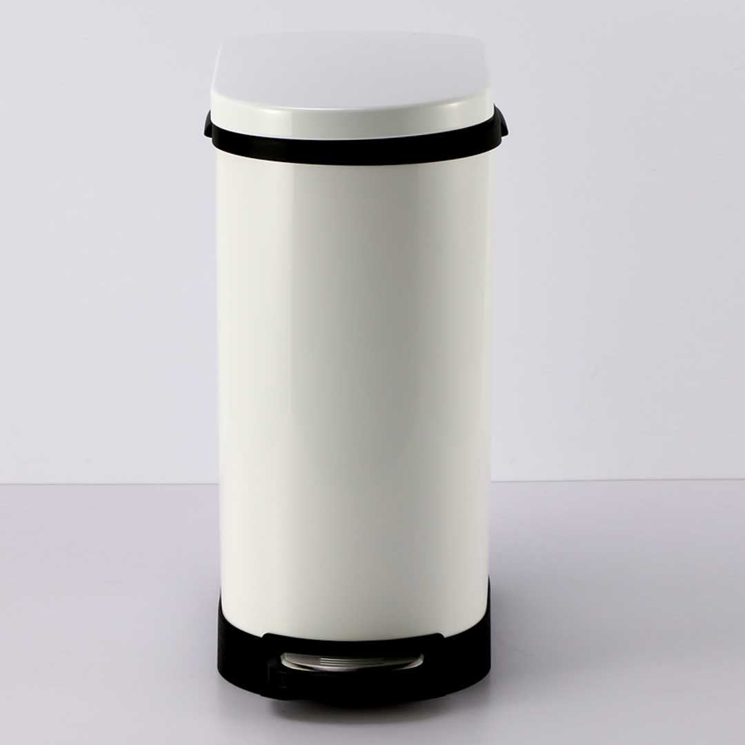 SOGA 2X Foot Pedal Stainless Steel Rubbish Recycling Garbage Waste Trash Bin U White 10L