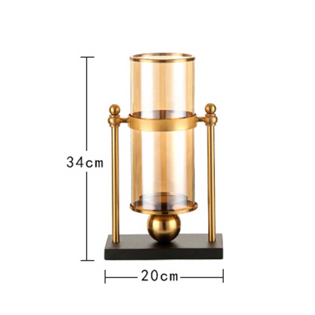 SOGA 34cm Modern Transparent Glass Flower Vase with Candle