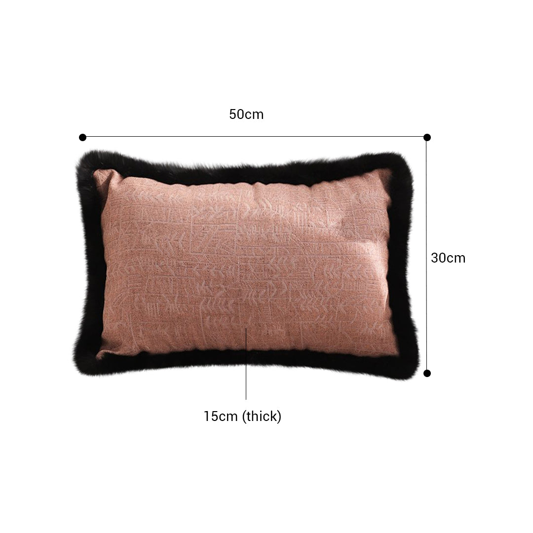 SOGA 2X 35cm Mid-century Style Raised Embroidery Texture Edged Lumbar Throw  Pillow