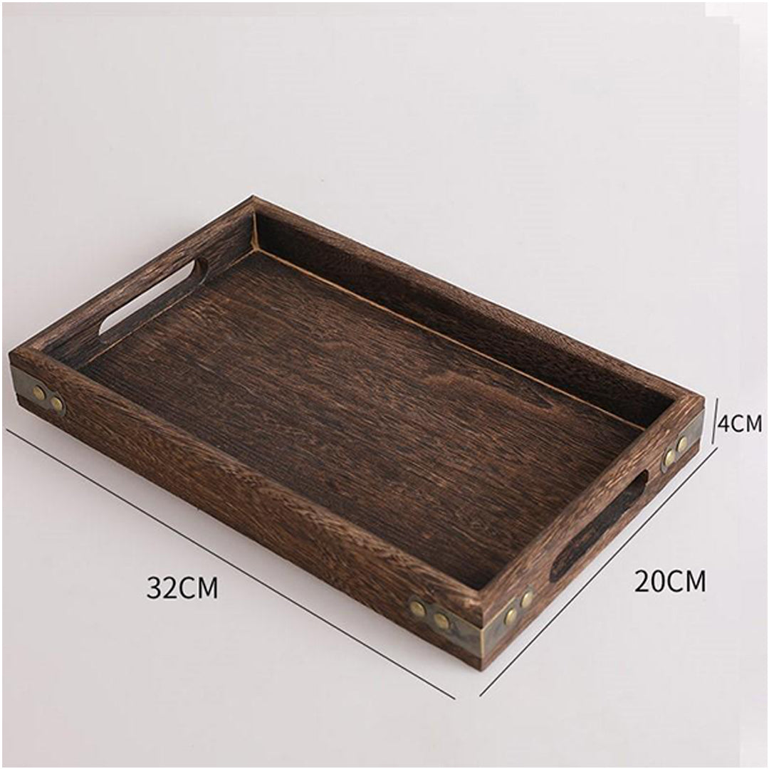 Rectangular Wooden Food Tray