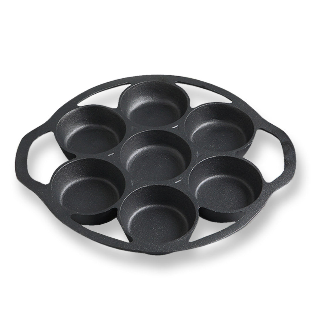 SOGA 2X 32cm Cast Iron Takoyaki Fry Pan Octopus Balls Maker 7 Hole Cavities Grill Mold