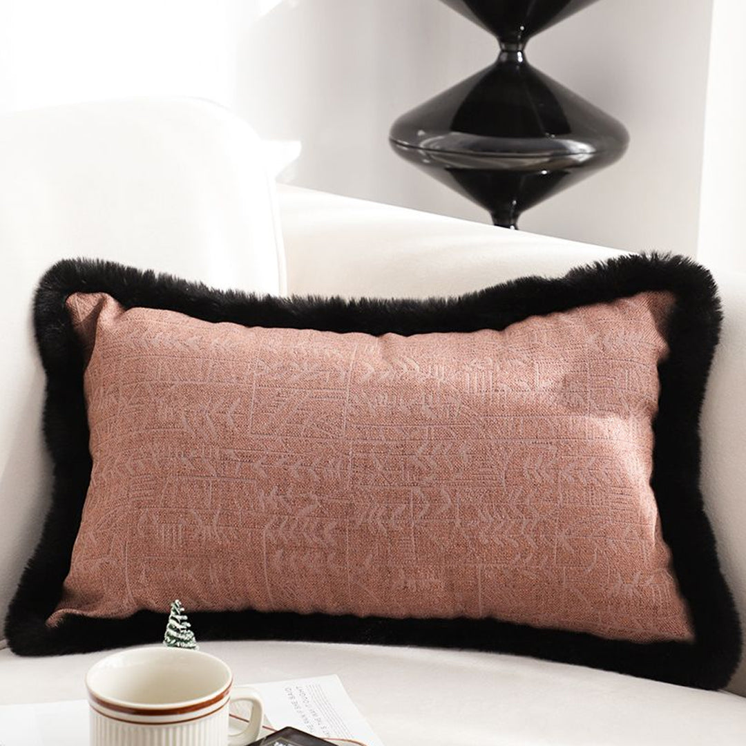 SOGA 2X 35cm Mid-century Style Raised Embroidery Texture Edged Lumbar Throw  Pillow