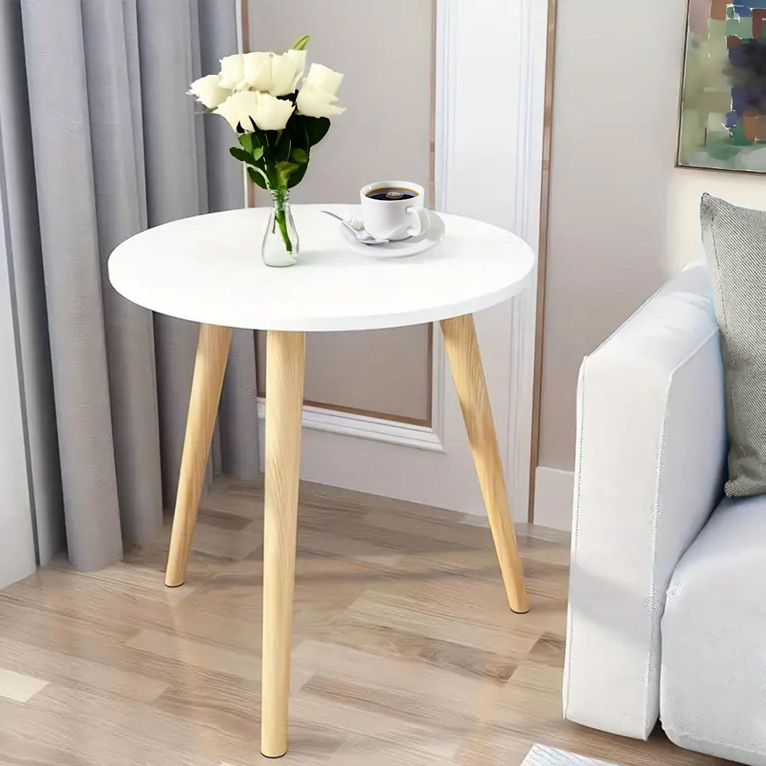 SOGA 60x72cm White Small Side Coffee Table Living Room Balcony Home D√©cor Style