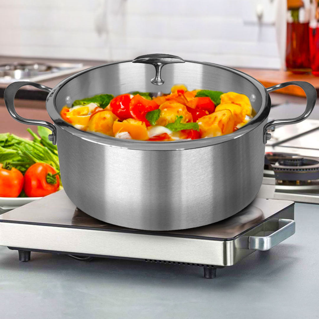Stainless Steel Casserole With Glass Lid