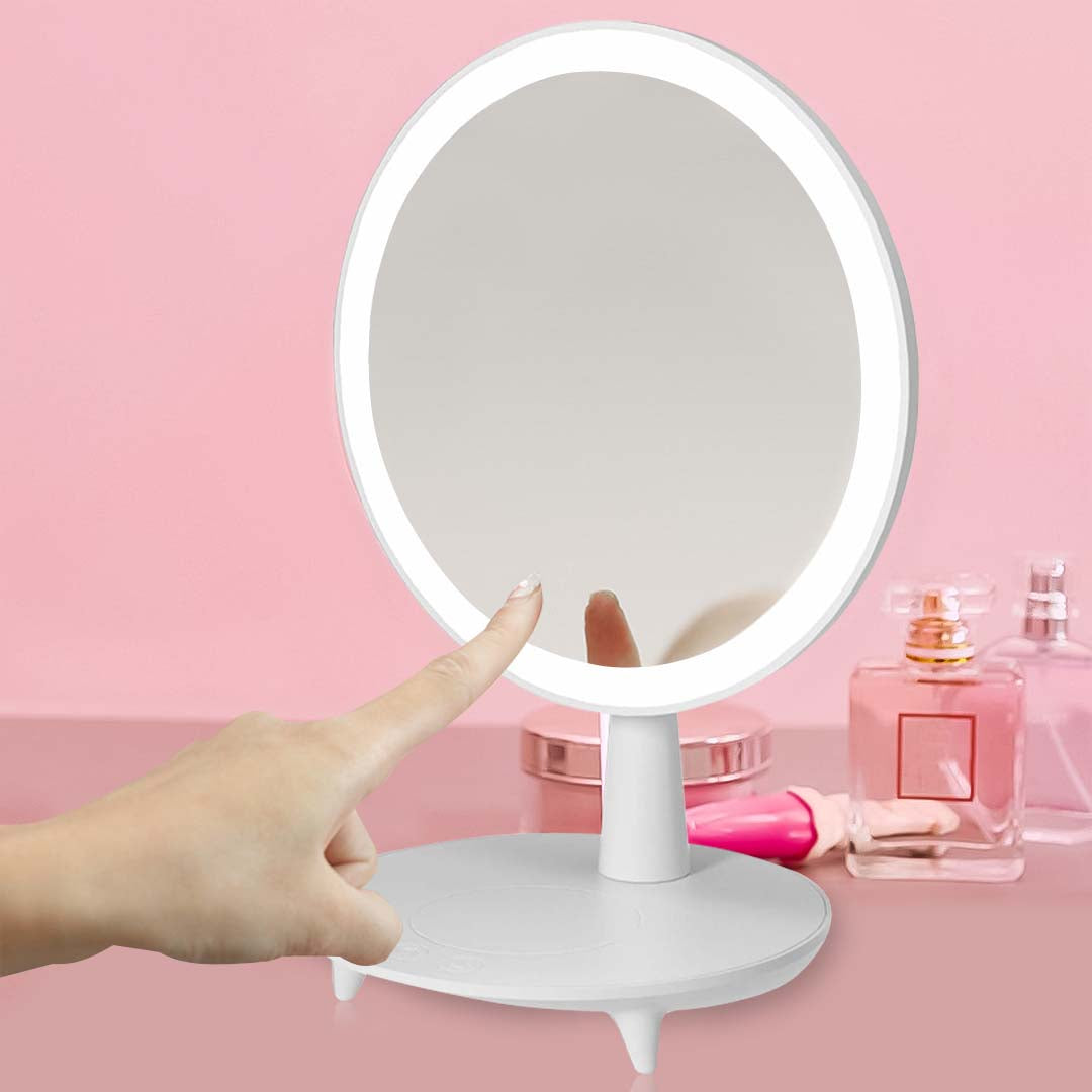 Round White LED Light Mirror