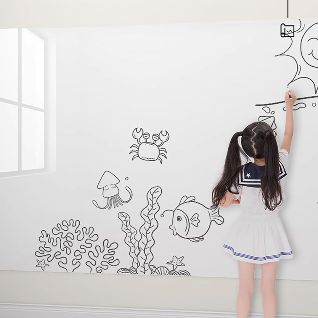 SOGA 2X 60cmx5m Clear Dry Erase Adhesive Whiteboard Wall Surface Peel Sticker Sheet