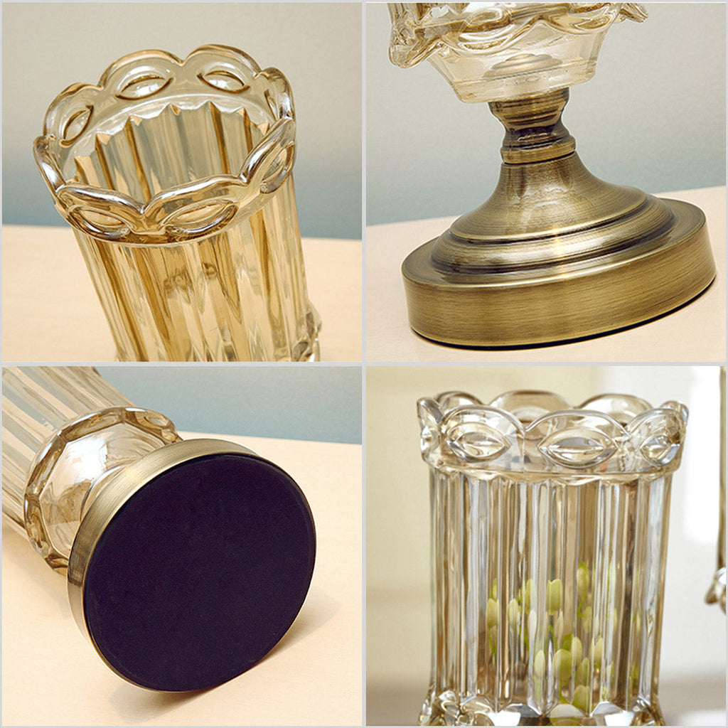 Transparent Vase with Blue Flower Set