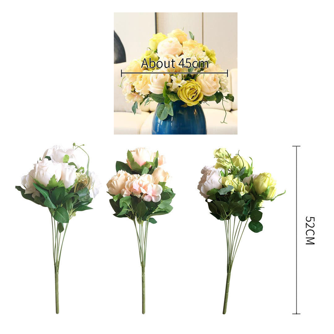 Artificial Silk Rose Bouquet (15-Pcs)