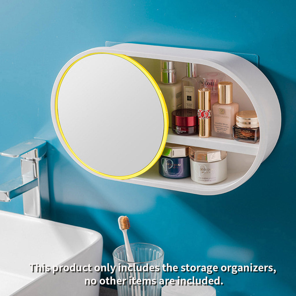 Oval Wall-Mounted Mirror Storage Rack