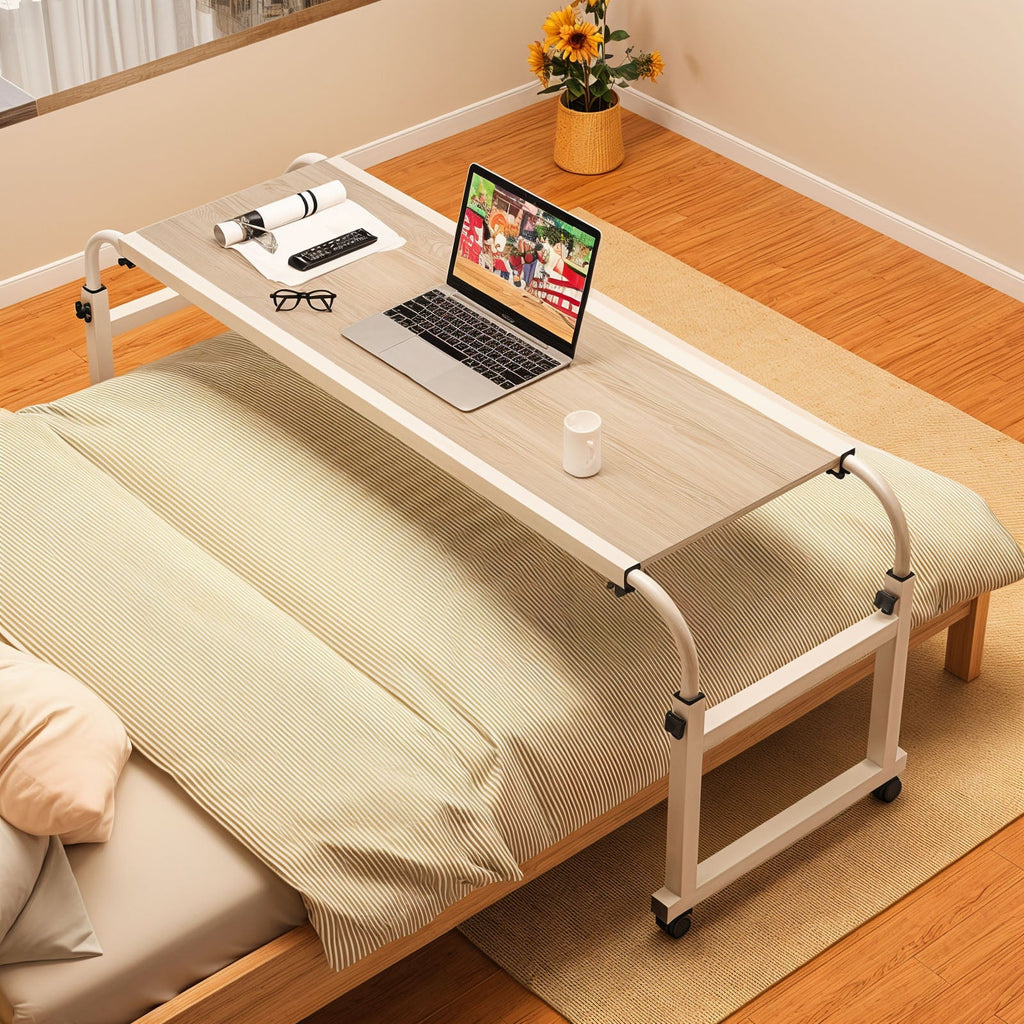 Movable White Bed Desk