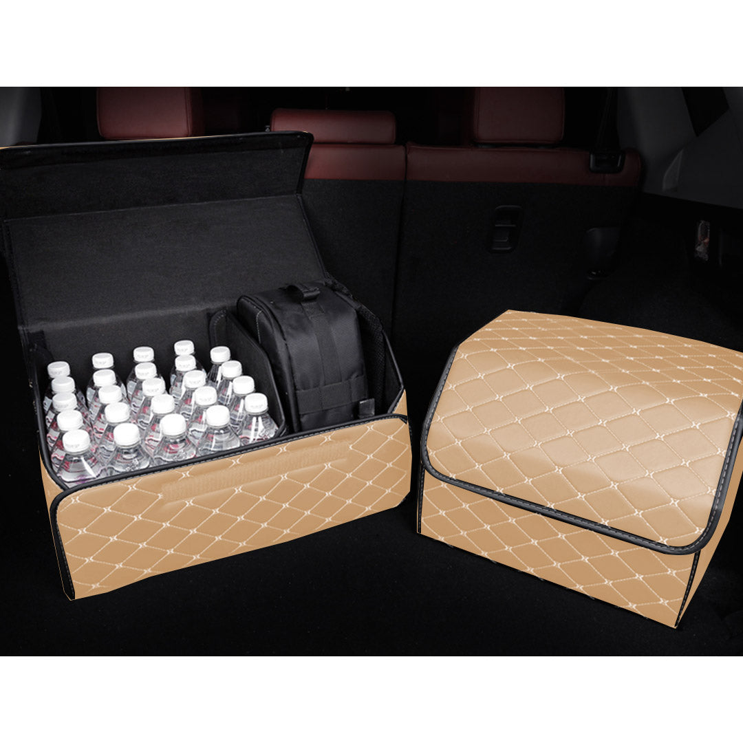 Leather Car Boot Box Organiser