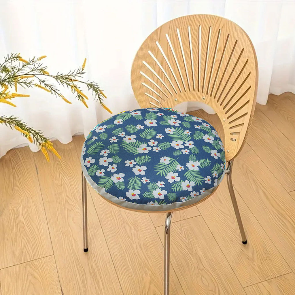 Blue Flower Pouffed Cushion