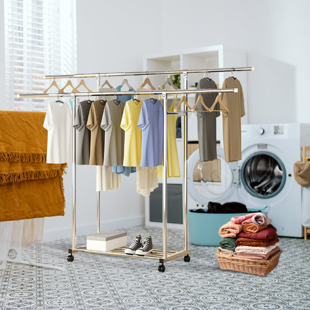 Stainless Steel Floor-Standing Clothes Rack