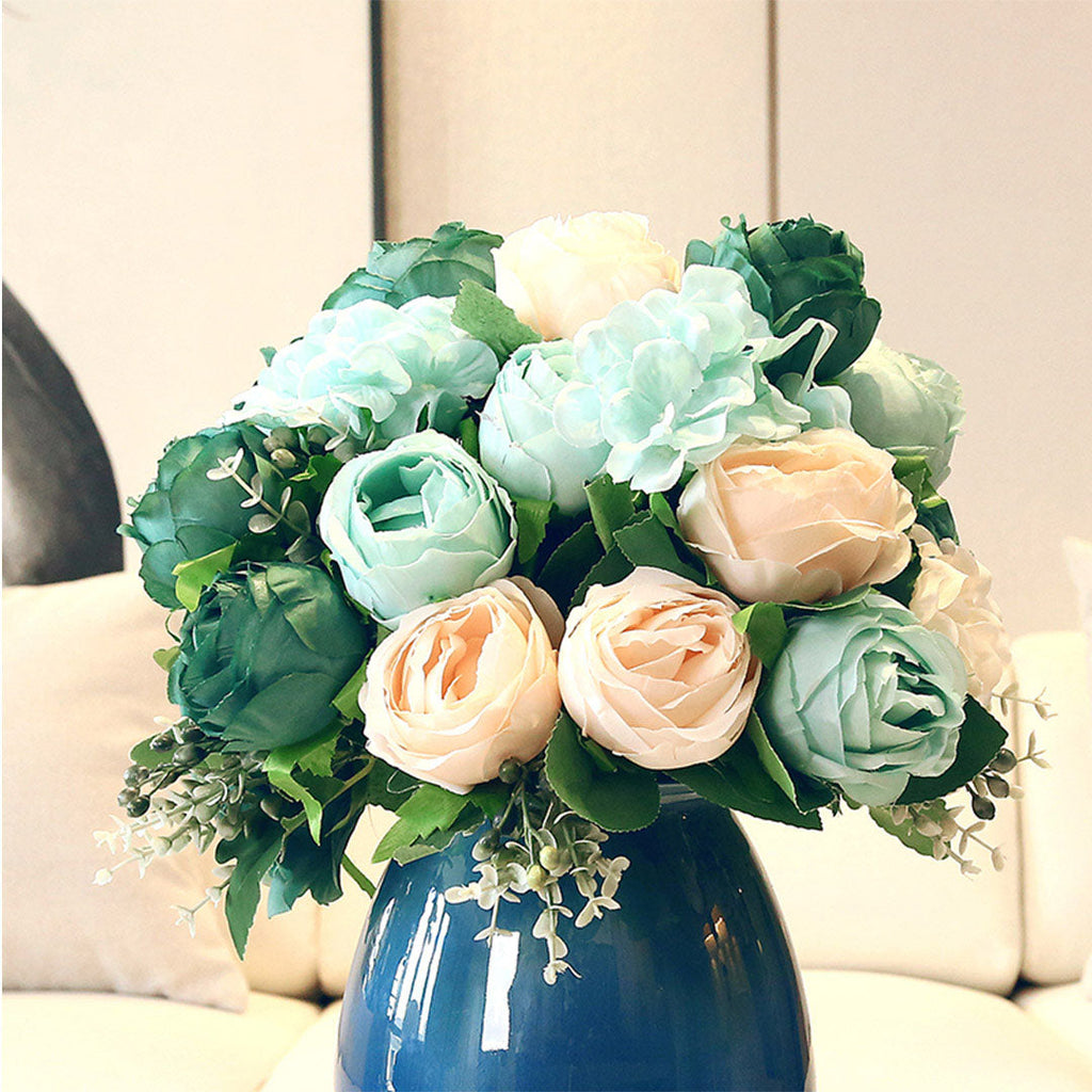Artificial Silk Rose Bouquet (15-Pcs)