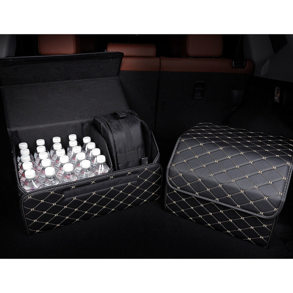 Leather Car Boot Box Organiser