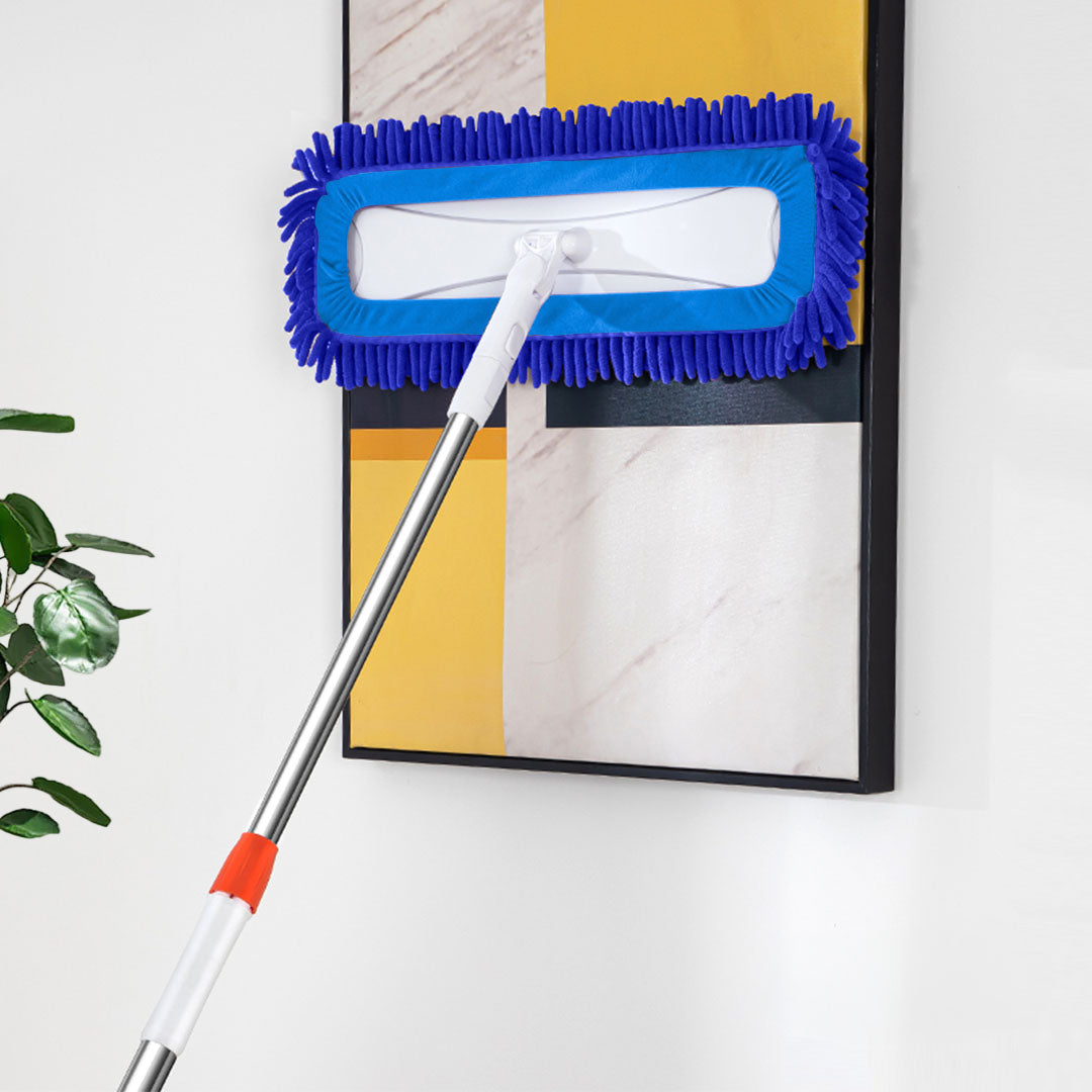 Blue Microfiber Flat Mop (2 pcs Cloth Cover)