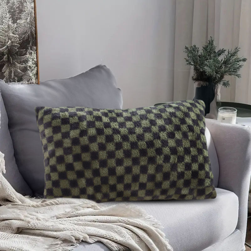 Checkered Square Throw Pillow